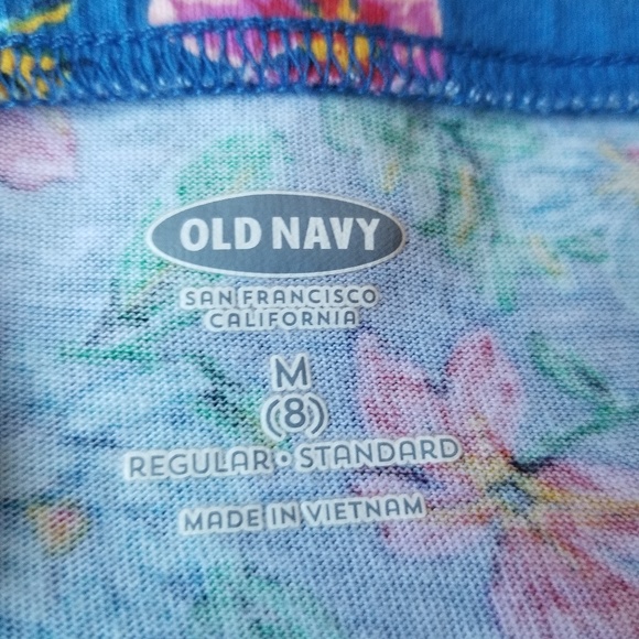 Old Navy Blue Floral Fit & Flare Cami Dress, Sz 8 - Picture 6 of 8